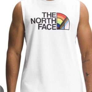 The North Face Mens Standard Fit Pride Logo Sleeveless Tank  T-Shirt White XXL